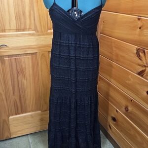 Elegant Black Lace Maxi Dress